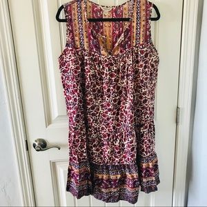 Lucky Brand Flower Paisley Red Dress
